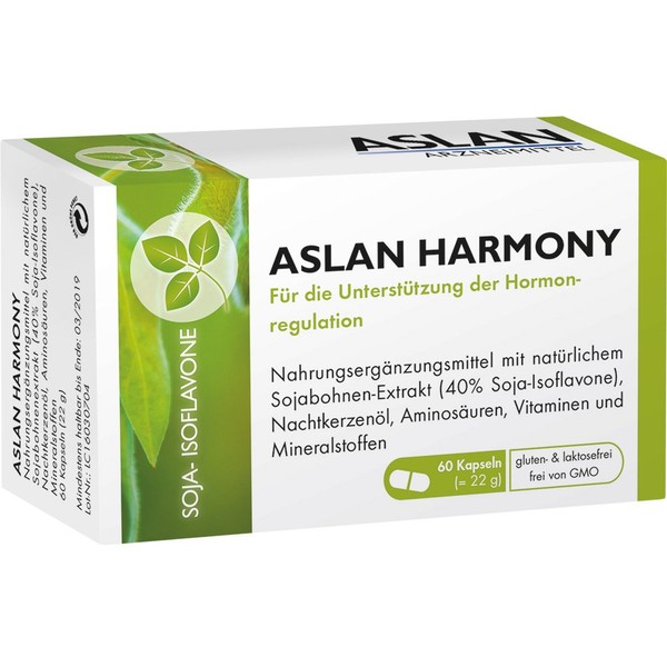 ASLAN Harmony (1 Month Pack = 60 Capsules) - Dietary Supplement with Soy Extract, Soy Isoflavones, Evening Primrose Oil, Biotin, Zinc, Copper and Selenium to Support Hormone Regulation and Women Wellbeing