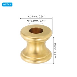 PATIKIL Lamp Solid Brass Neck, 4 Pcs Turned Brass Spindle Slips Lamp Finial Pipe Light Fixture for 1/8 IP or M10 Lamp Rod Light Repair Decoration, 24x22mm