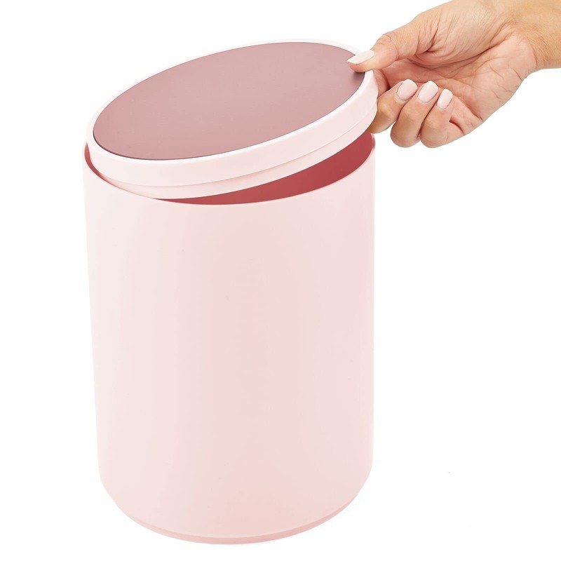 mDesign Plastic Small Slim Round 1.7 Gallon/6.5 Liter Trash Can