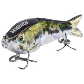 BASSROCK Top Water Tiny Swimbait Bass Fishing Lure Single Jointed Hard Bait 2.05” 5/32oz