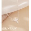 Geveay Silver Cross Necklaces for Women Trendy Sterling Silver Cross