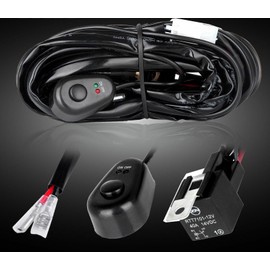 Auxbeam LED Light Bar Wiring Harness kit 2 lead 12V 40Amp 180W Fuse Relay On/Off 4WD ATV