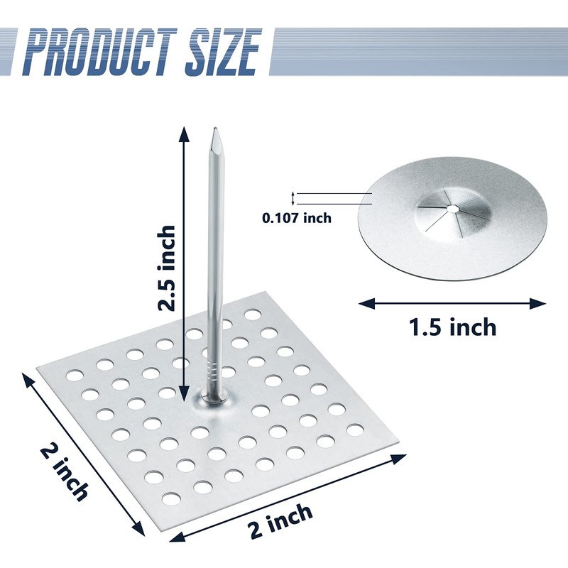 Hotop 100 Set 2-1/2 Inch Perforated Self Stick Insulation Pins