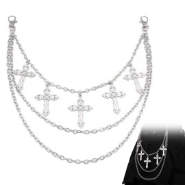 Gothic Schmuck,Blatt Hose Kette,Emo Clothes,Punk Accessoires,Jeanskette Grunge Clothes,Hose Aus Metall Pants Chain Jeans,Rock Hosen Eldbörsenkette,Schlüsselanhänger Hip-Hop-Stil Für Männer Frauen