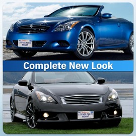 Heavy Duty Front License Plate Frame Compatible with 2016-up Infiniti Q50, No Drill Grille Mount, Anti-Theft License Plate Holders Bracket, Rust-Proof, Rattle Proof Car Accessories