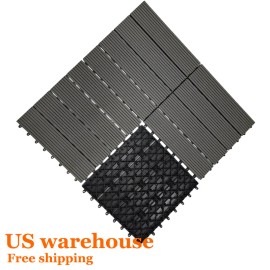 Garden Terrace Splicing Anti-Slip Waterproof Square Asian Style WPC Composite Exterior Outdoor DeckingColor: Brick red, Thickness: 22mm