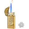 Torch Lighter, Relief Wolf Design Magic Dual Flame Lighter with