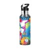 Soccer Ball Player Water Bottle with Straw Lid Kids Insulated
