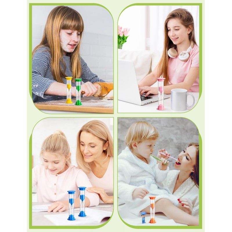 15Pcs 5 Min Sand Timer,Plastic Hourglass Visual Sand Clock Colorful