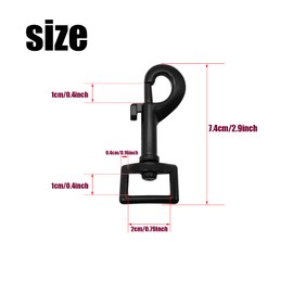 4 Pack Swivel Bolt Snap Hooks Dog Leash Hooks Dog Clips Trigger Snaps for Heavy Duty Pet Leashes & Collar, Flag Clasp, Key Chain Clasp, Pet Buckle,DIY Projec,Single Ended Clip (Black)