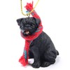 1 X Pug Miniature Dog Ornament - Black by Conversation