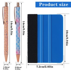 Abeillo Air Release Weeding Pen for Vinyl, Retractable Pin Pen Weeding Tool for Vinyl, 2 Pieces Air Release Tint Tools Pin Pen with 2 Felt Squeegees for DIY Craft Weeding Vinyl