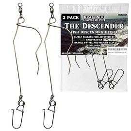KRAKEN SUPPLY CO 2 Pack Fish Descending Device Safely Release Fish with barotrauma DFW Compliant (2)