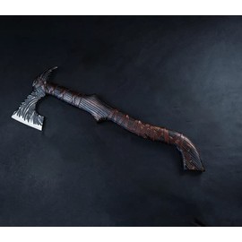 Morf Steelware Handmade Damascus Steel Viking Axe, 21 inch Damascus Viking Bearded Edge Axe - Hunting, Camping & Survival Damascus Axe with Leather Sheath, Rose Wood Handle