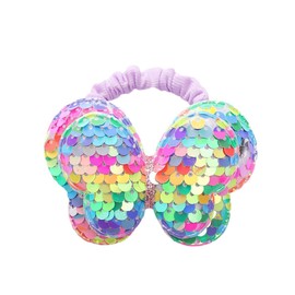 4 Pack Glitter Sequins Bow Hair Scrunchies Butterfly Bun Covers Hair Ties Ponytail Bun Holders for Girls Toddlers Girls Cheer,Dance Recital,Birthday Shirt,Themed Party Festivals (Rainbow color)