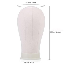 Mannequin Head with Clamp Stand, Canvas Wig Holder Poly Manikin Head for Display Hat Glasses Scarf Jewelry (Beige)