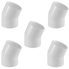 Lesso America 416 Series PVC Pipe Fitting - 22.5°Elbow - Schedule 40 (White) - 1-1/2" (SOC x SOC) / High-Flow Capacity/Plumbing (416-015) (5 Pack)