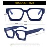 EYLRIM Thick Square Frame Blue Light Glasses for Women Men