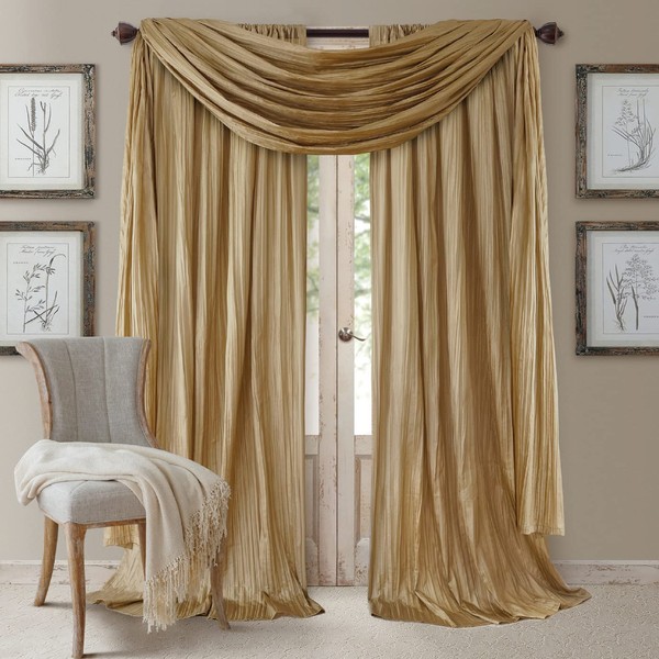 Elrene Home Fashions Athena Faux Crushed-Silk Window Curtain Panel and