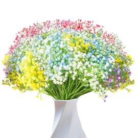 JIFTOK Babys Breath Artificial Flowers, 24 Pcs Fake Flowers Gypsophila Bouquet Fall Flowers Artificial for Decoration, Real Touch Silk Flower for Wedding Christmas DIY Party Home Garden (Mix Color)