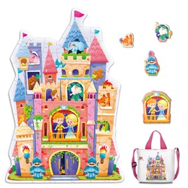 ELX 60 Piece Castle Jigsaw Puzzle for Kids 3+, Large Floor Puzzle for Preschool Learning with Storage Bag, Educational Toy Gift Birthday and Christmas for Boys Girls
