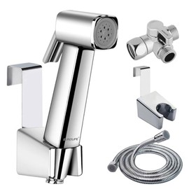 Pulverizador de bidé manual para inodoro, botón de presión con cerradura, pulverizador de baño de alta presión, pulverizador para pañales de tela e higiene personal, instalación sin