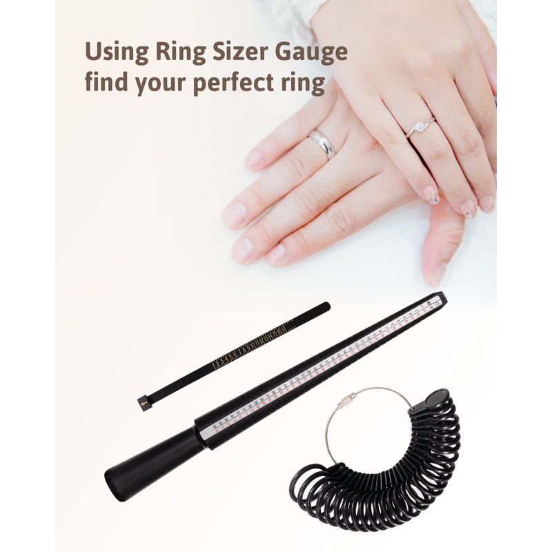 Meowoo Ring Sizer Uk Measurement Scales Kit Tools for Measuring