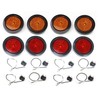 LIBRA Set 8 Amber & Red 2-1/2" Round SMD LED