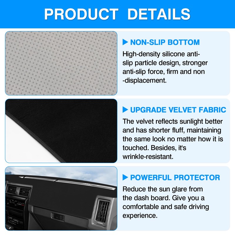 Autorder Dashboard Cover Mat for 1986-1991 1992 1993 Nissan Pathfinder