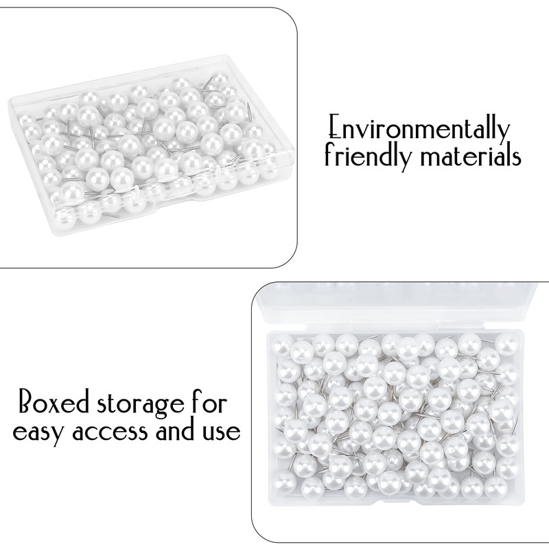 SHIDOW Pearl Push Pins, Round Head Push Pins, Plastic Pushpins