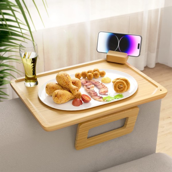 Smatdecis Couch Arm Tray Table Sofa Arm Clip Table,Armrest Tray