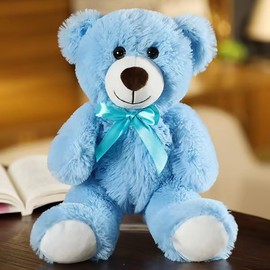 Gjlzfwbx Teddy Bear Plush Toy, 13.5 inch Teddy Bear Stuffed Animal Birthday for Kids Girl Friends（Blue