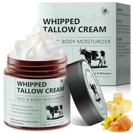 WHLH & WELL-BEING Sarga de ternera para la piel, sebo de res y bálsamo de miel, hidratante de ingredientes totalmente naturales para el cuidado de la piel de la cara y el cuerpo, paquete de 1