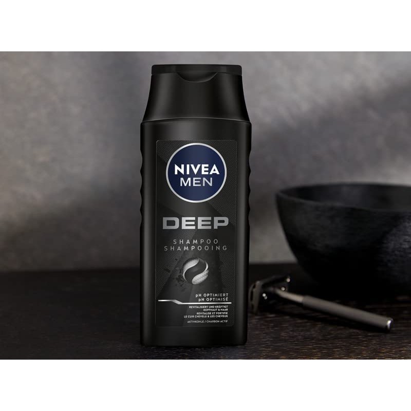 NIVEA MEN Deep Shampoo for Men, Against Oily Hair with