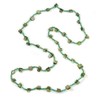 Avalaya Green Glass Bead/Sea Shell Nugget Long Necklace/100cm Long