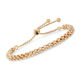 Ross-Simons Italian 18kt Gold Over Sterling Mesh Bolo Bracelet