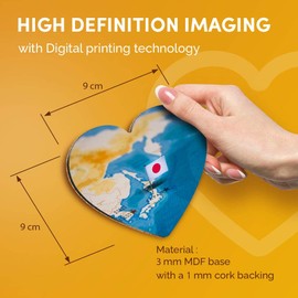 Destination Vinyl ltd Great Coasters (Set of 2) Heart - Japan World Map Flag Drink Glossy Coasters/Tabletop Protection for Any Table Type #45439