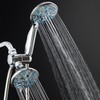 Antimicrobial/Anti-Clog High-Pressure 30-setting Dual Head Combination Shower by AquaDance with
