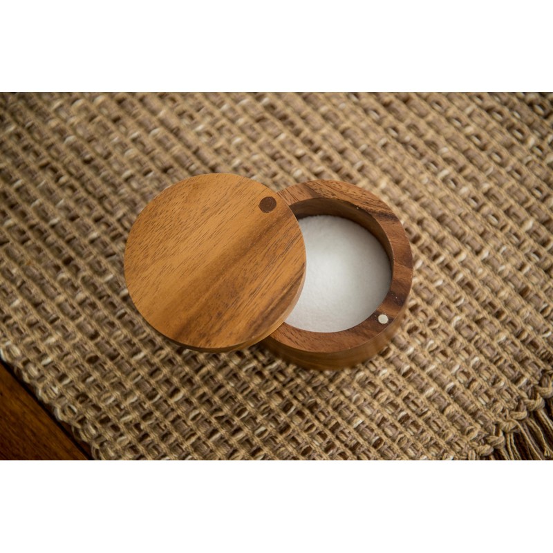 Lipper International Acacia Wood Salt or Spice Box with Swivel