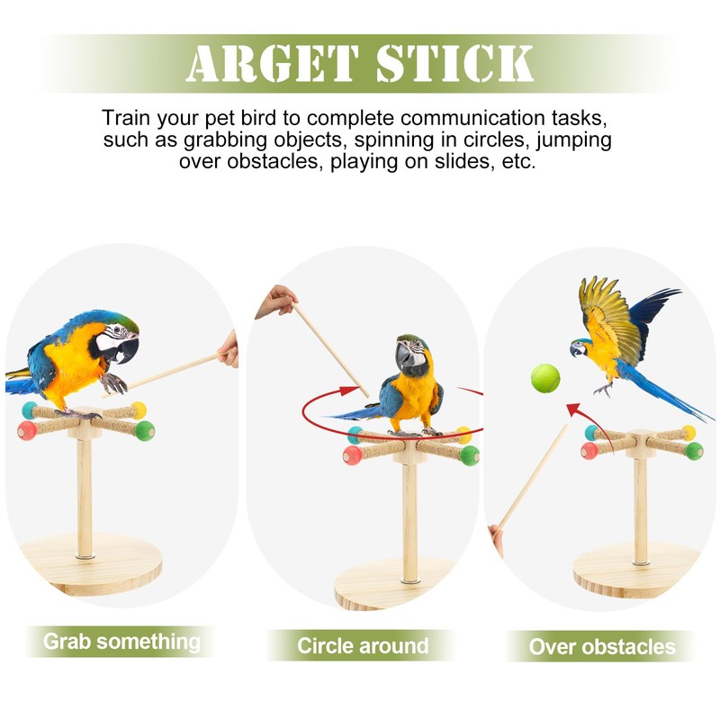 Cunno 3 Pcs Bird Training Stand Kit, Parrot Training Clicker