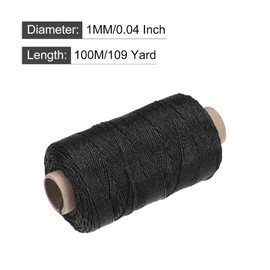 sourcing map Twisted Mason Line Nylon Twine String Cord Black 100M/109 Yard 1MM Dia for Netting, Landscaping, Home Improvement, DIY Projects, Crafting, Masonry, Gardening