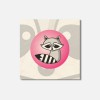 Unbranded Raccoon Emblem Animal 4'' X 4'' Square Wooden Coaster
