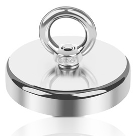 MIN CI Round Neodymium Magnets, Strong Magnets Heavy Duty 320kg（705lbs）Magnet Fishing 75mm Rare Earth Magnets Extra Strong Magnet with Eye Bolts Large Magnet Industrial Magnet for Hanging Hoisting