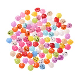 TEHAUX 100pcs 12.5mm Resin Ladybug Buttons for Sewing - Assorted Colors, 2 Hole for Crafts, Clothing, Sweater
