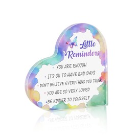 Little Remember Decoration for Women Men Acrylic Desk Decor Inspirational Motivational Gifts for Women Men Self-Love Decoration Mental Health Office Decor for Desk Accessories