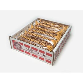 Crown Candy Almond Logs - 12 Individually Wrapped 2.5oz Almond Logs Per Box