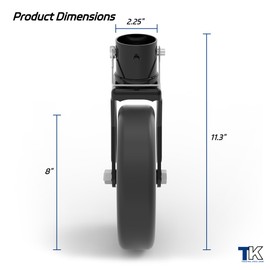 TOWKING 2000lbs 8" Trailer Jack Swivel Caster Replacement with Upgraded Spoked Wheel and Pin, Black