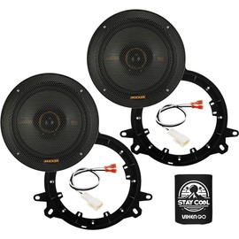 KICKER Speakers 6.5 inch for Toyota Venza 2009-2015 Upgrade Kit - Pair of KS Series with Adapters and Harness, Coaxial 6 1/2 Car Audio Rear Door Speaker KSC6504, 51KSC6504