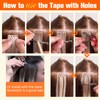 Full Shine Invisible Tape in Hair Extensions Human Hair Holed