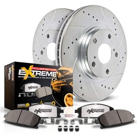 Power Stop Rear K8764-36 Carbon-Fiber Ceramic Brake Pad with Drilled and Slotted Rotor Kit Z36 Truck and Tow